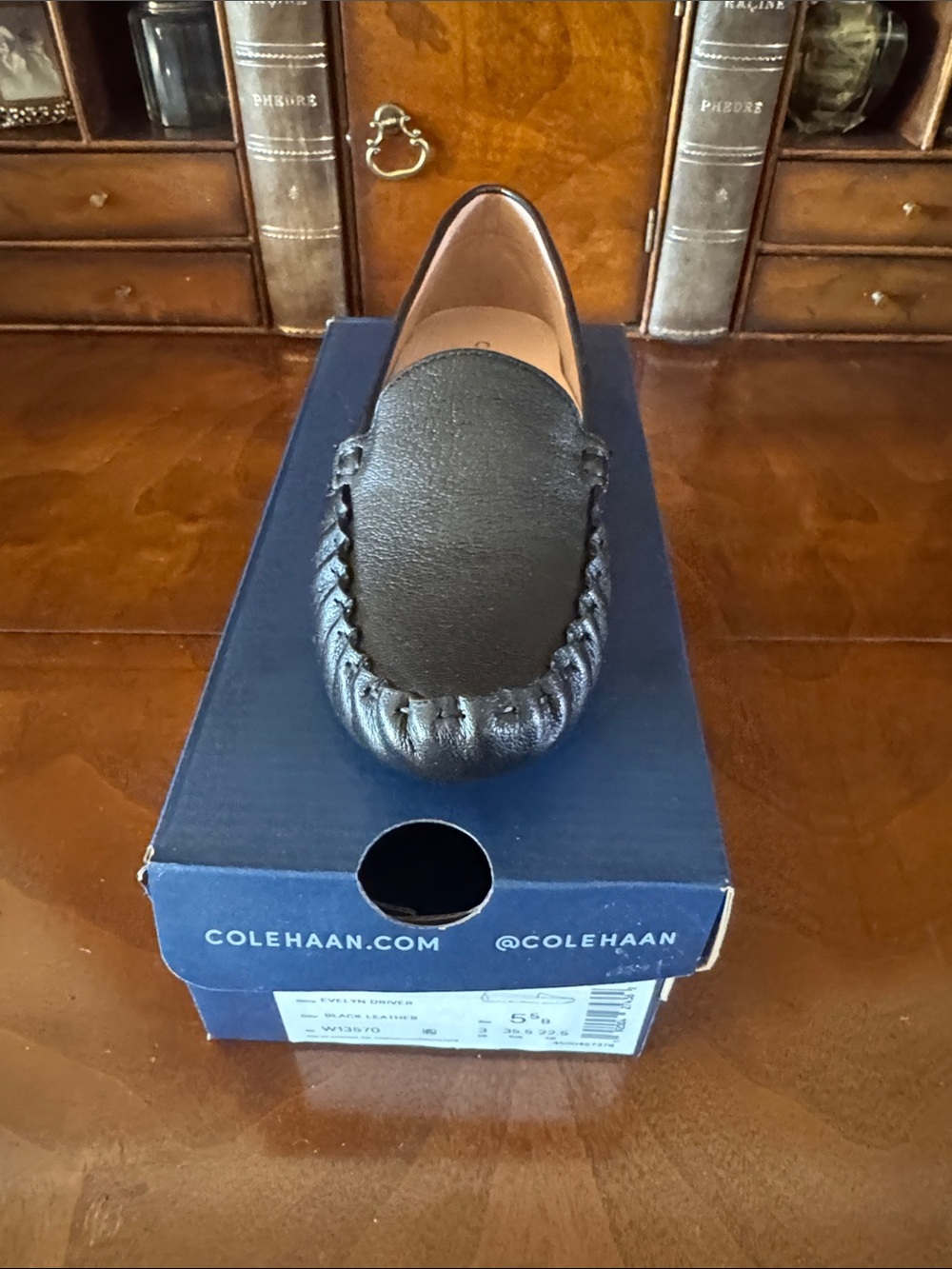 Cole Haan Black Leather Evelyn Driver Shoes - New!